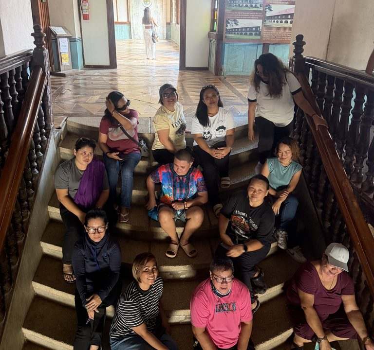 Guests on the convent stairs in Siquijor